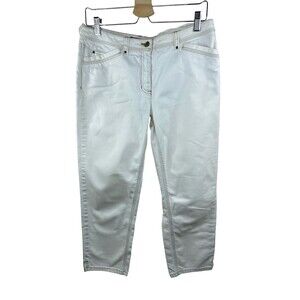 Jones New York Jeans Women Size 8 Cream Denim 5-Pockets Signature Fit Stretch